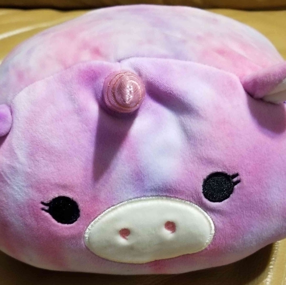 Lola Kellytoy 8 Inch Stackable Squishmallow Pink Purple Tie-Dye Unicorn Pig - Picture 2 of 8